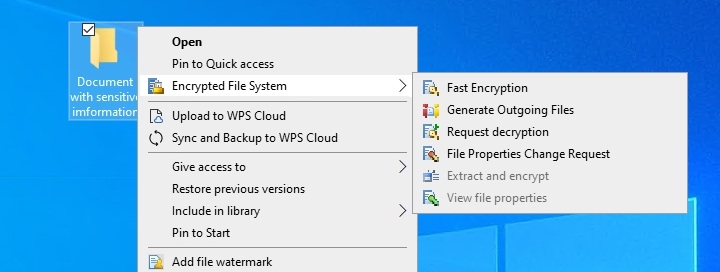 encryption permission settings