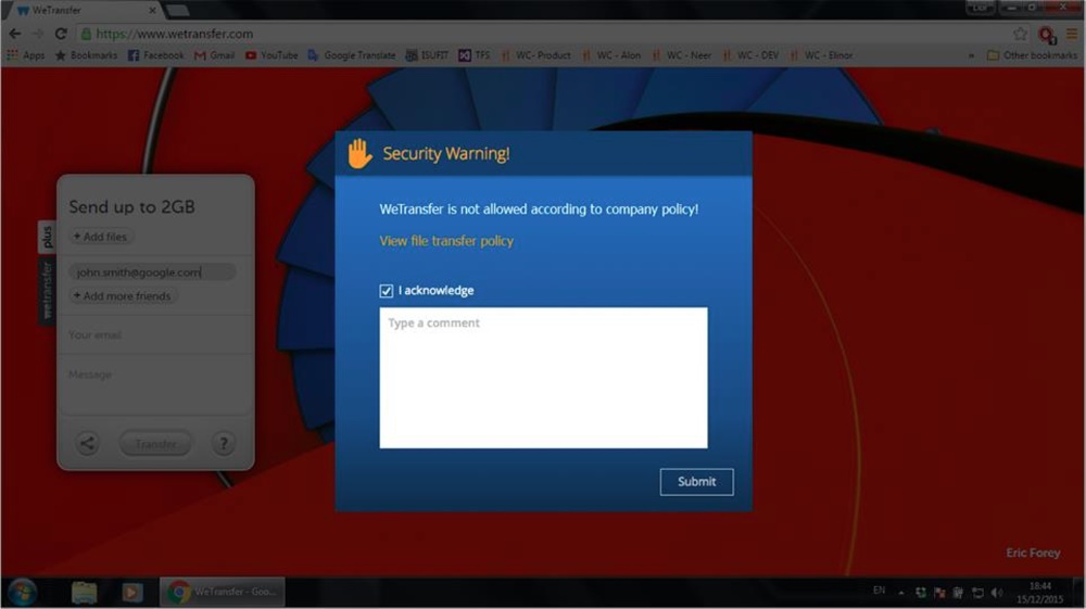 end user blocking message