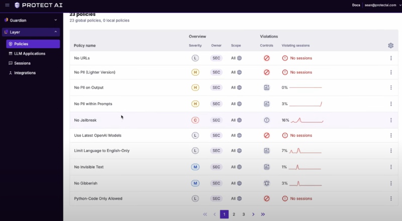 Protect AI interface