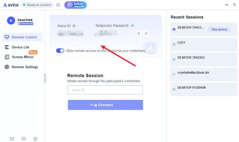 remote connect with Avica