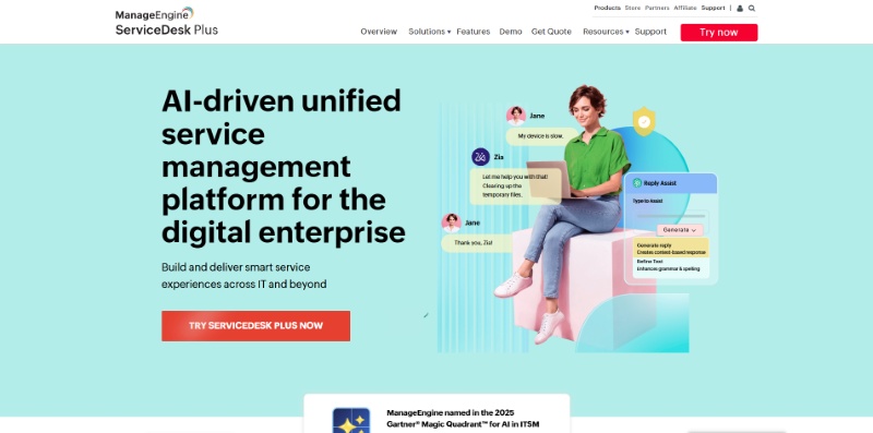 ManageEngine ServiceDesk Plus best help desk software
