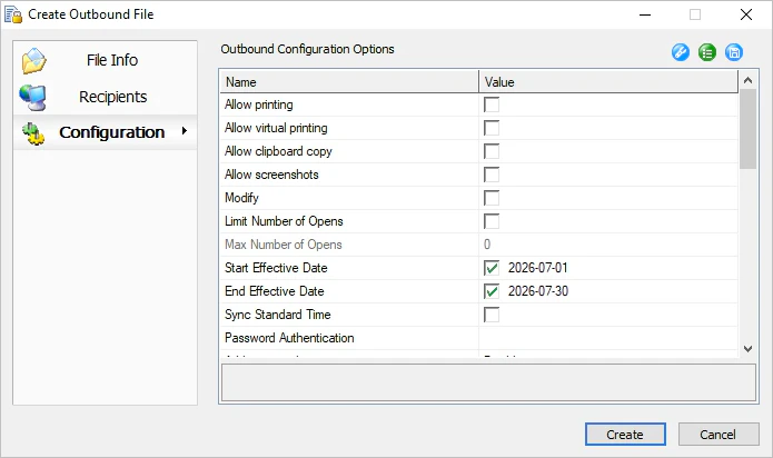 Create Outbound File