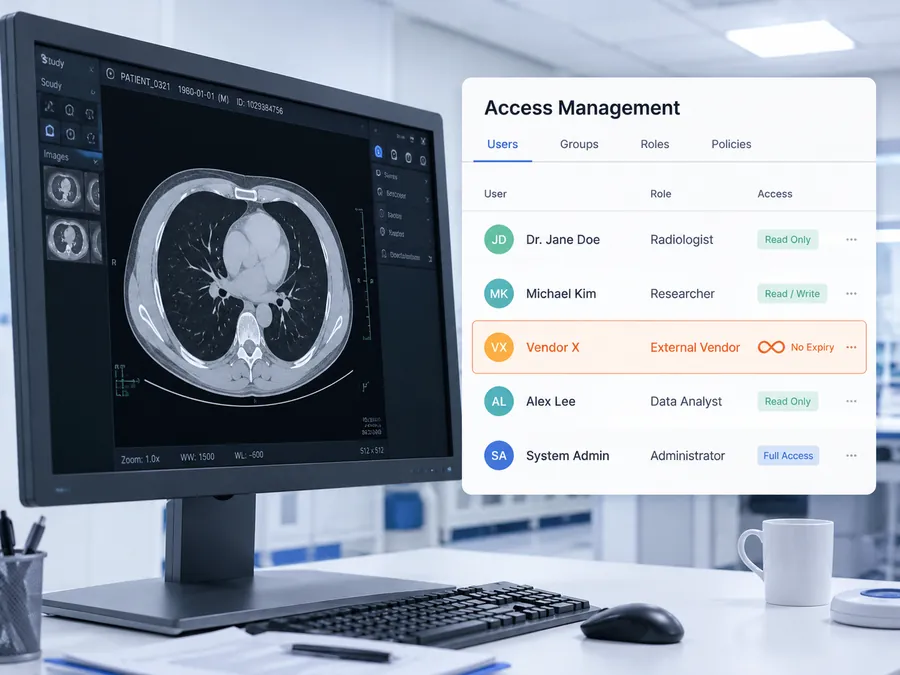 Medical AI training dataset with unrestricted labeling vendor access — HIPAA audit risk