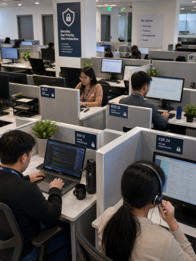 Endpoint-level security coverage across all BPO agent workstations