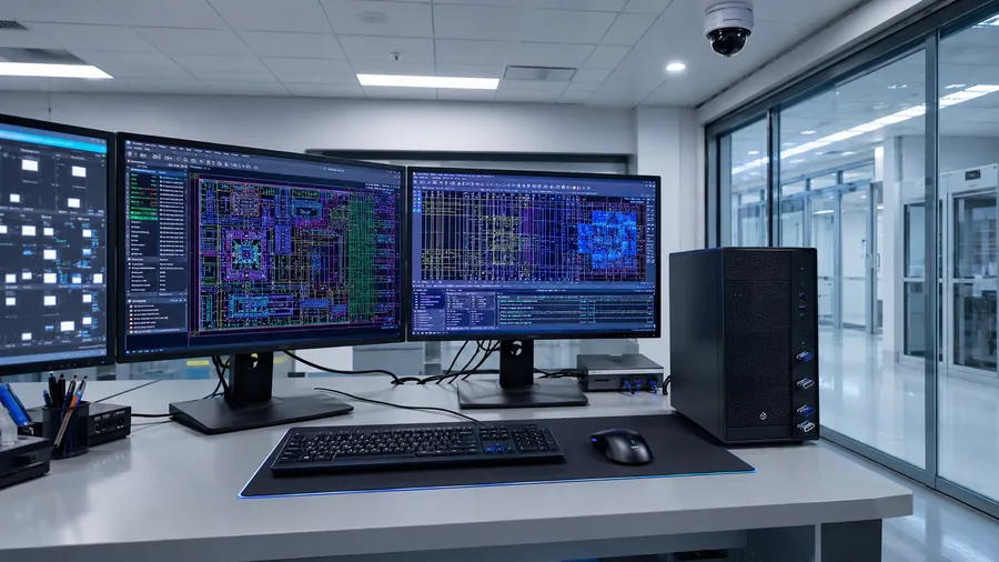 EDA workstation with endpoint security controls blocking all exfiltration channels