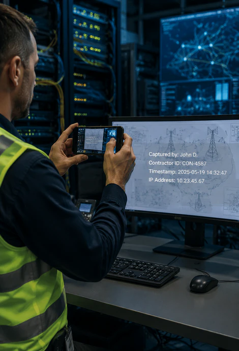Preventing Contractor Photo Leaks of Network Documents