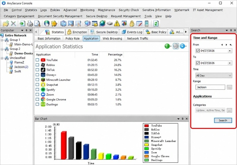 AnySecura unified console with 21 modules