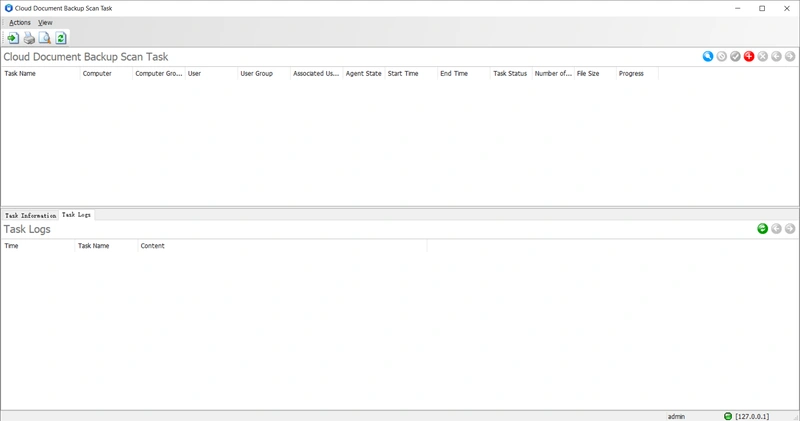 AnySecura Cloud Document Backup Scan Tool interface