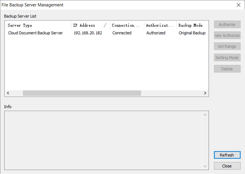 AnySecura Encrypted Document Backup interface