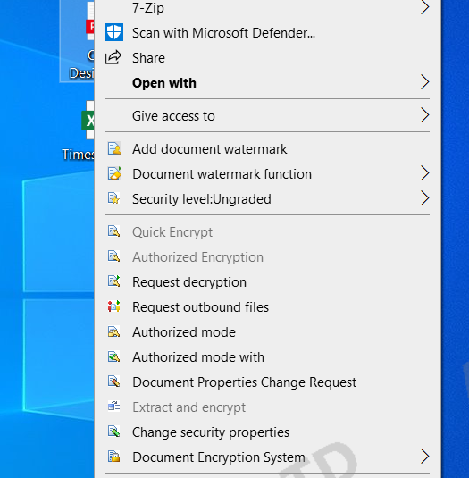 AnySecura Encrypted Files interface