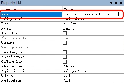name web policy
