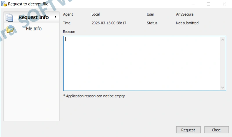 AnySecura Request Decryption interface