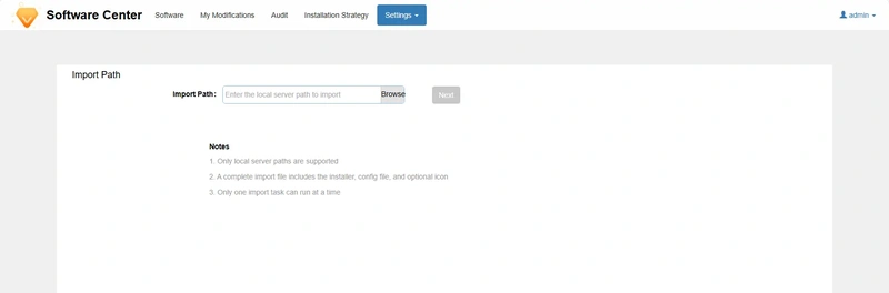 AnySecura Settings - Batch Import interface