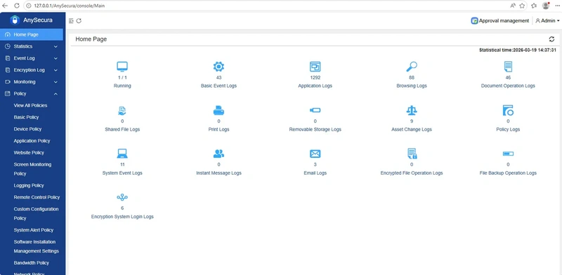 AnySecura Home interface